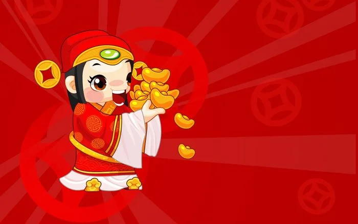 Nhân vật hoạt hình cầm vàng thu hút tài lộc