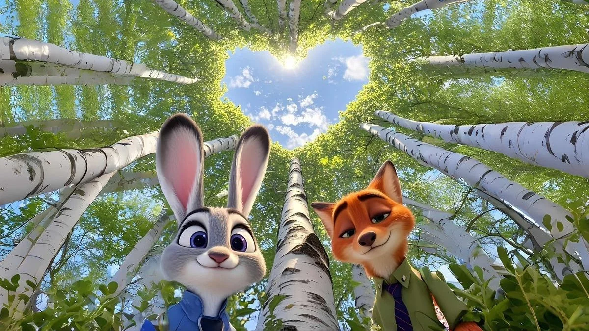 hình nền laptop hoạt hình Zootopia rừng bạch dương