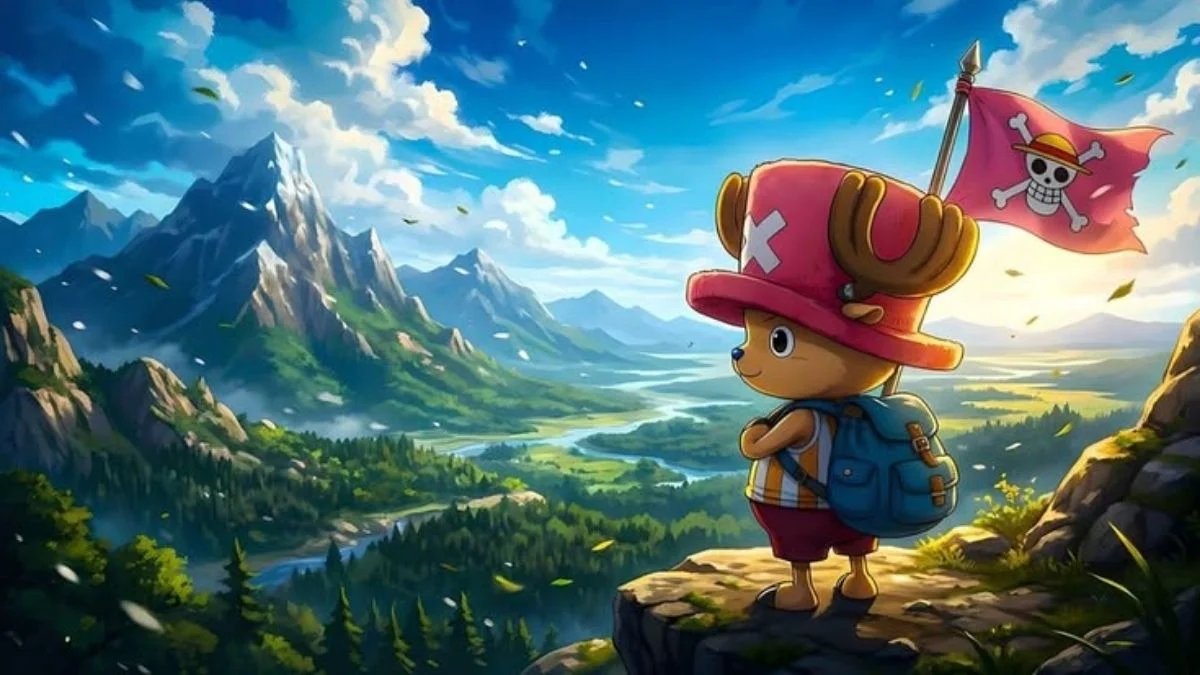 Hình nền laptop anime Chopper One Piece trên núi
