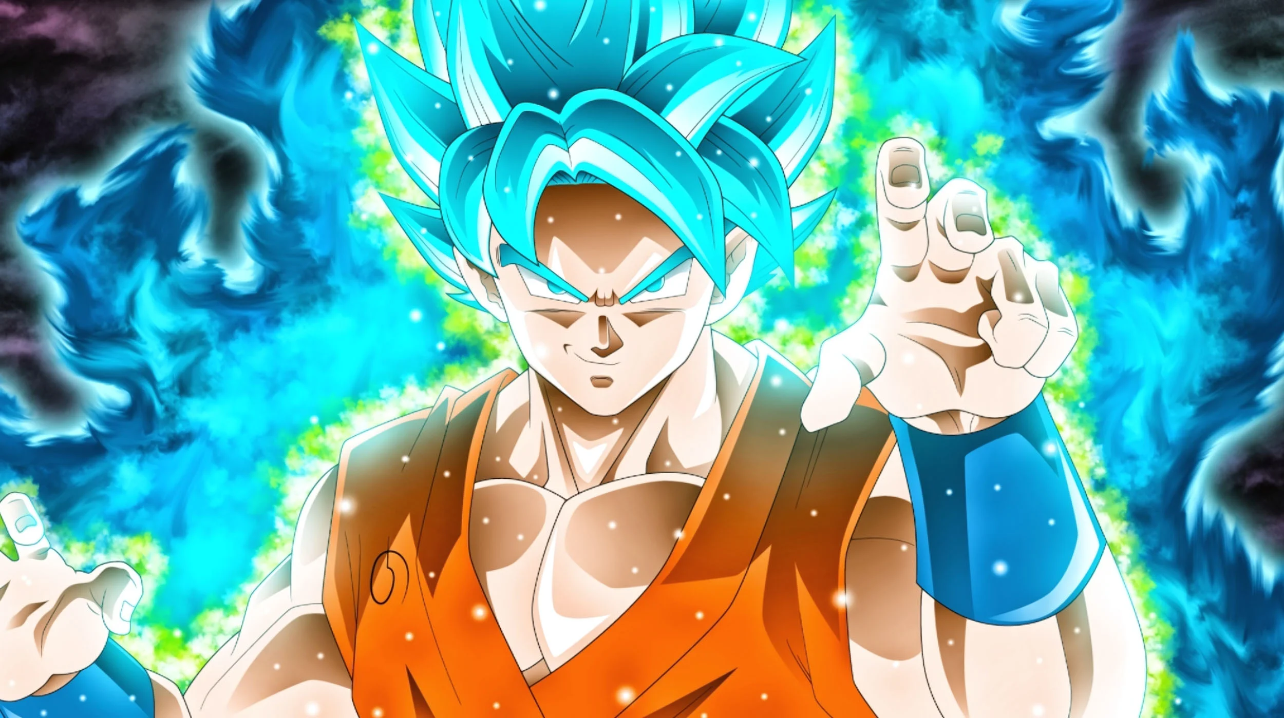 Goku Super Saiyan Blue làm hình nền máy tính 4k