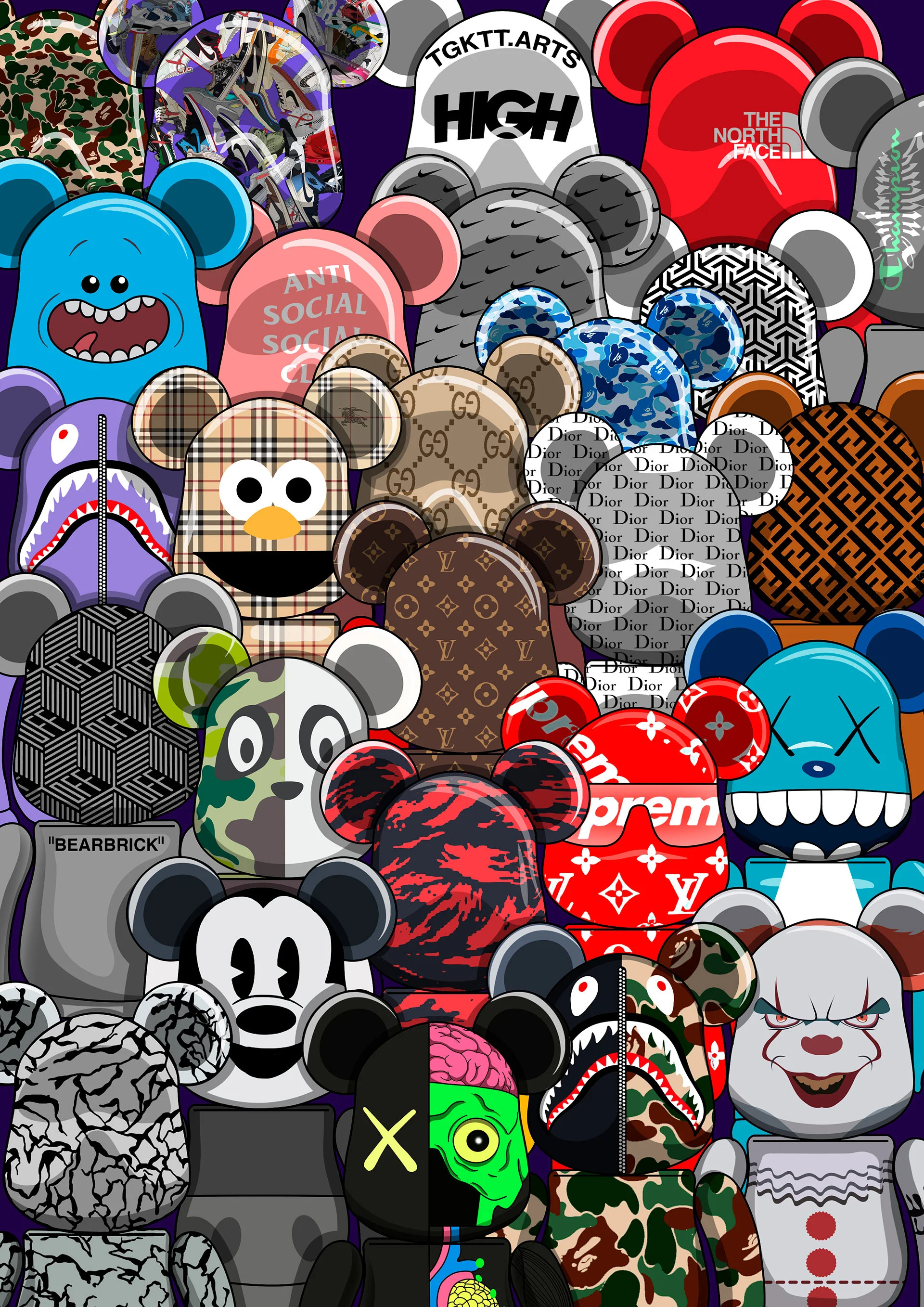 Hình nền Bearbrick thời thượng cho điện thoại (5)