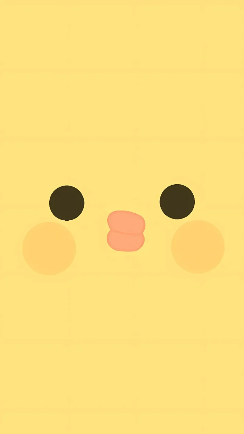 Hình nền cute với khuôn mặt chú gà vàng đáng yêu tối giản