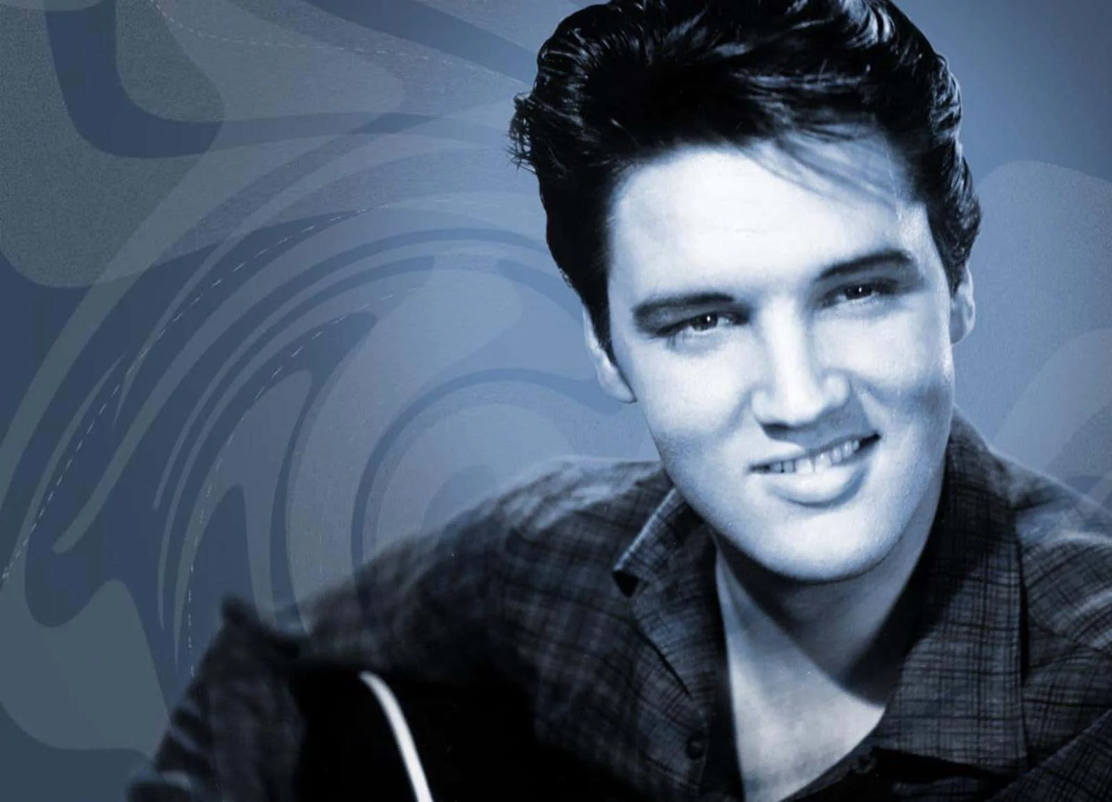 Ảnh chân dung đen trắng Elvis Presley