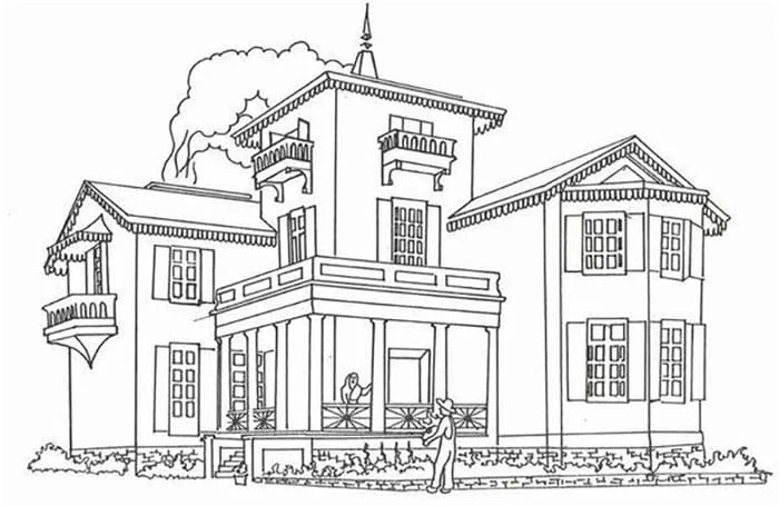 Cách vẽ ngôi nhà đẹp nhất lớp 6 biệt thự sang trọng