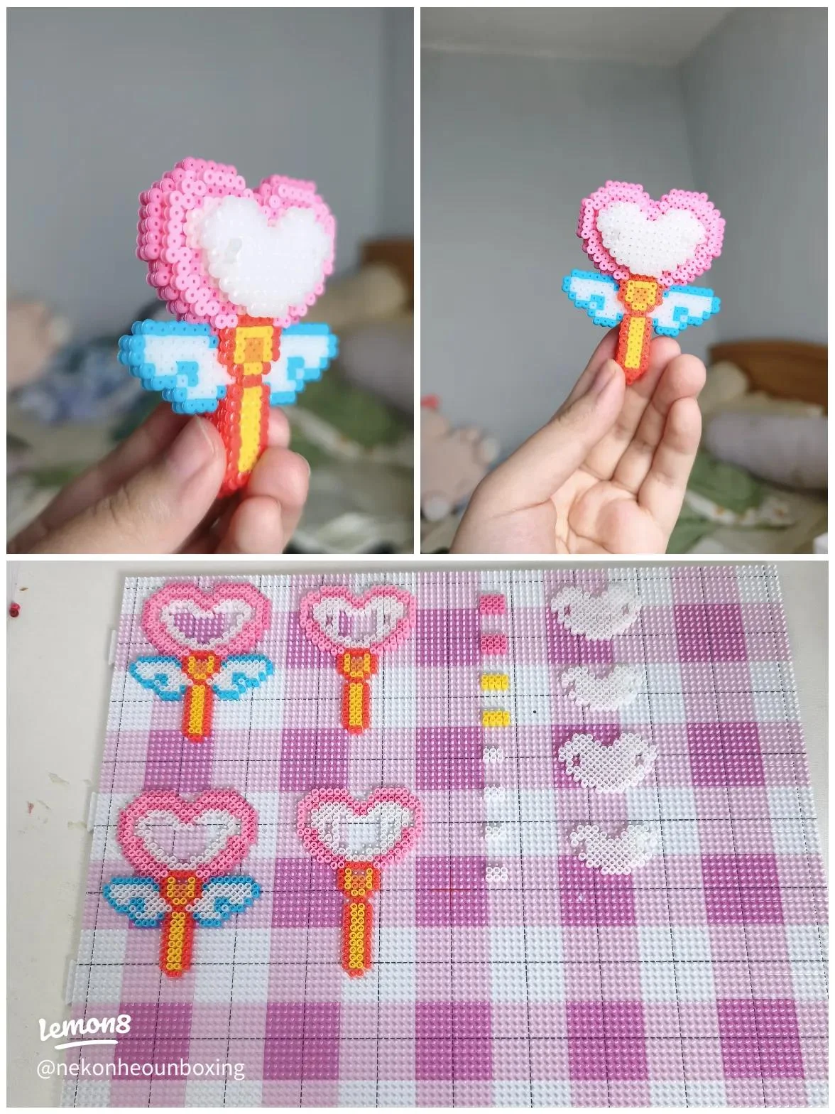 Mẫu hạt nhựa ủi 3D cute mini: làm đũa phép trái tim, trái cây siêu xinh