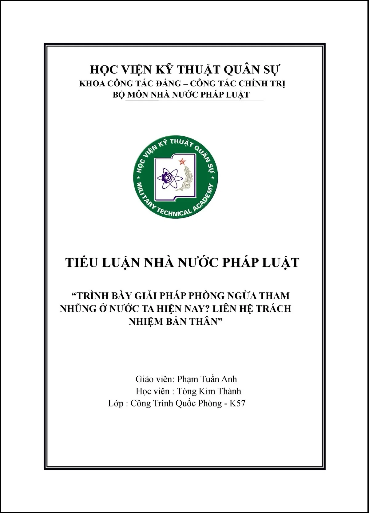 Tổng hợp các mẫu bìa tiểu luận đẹp, chuẩn nhất năm 2026 (2)