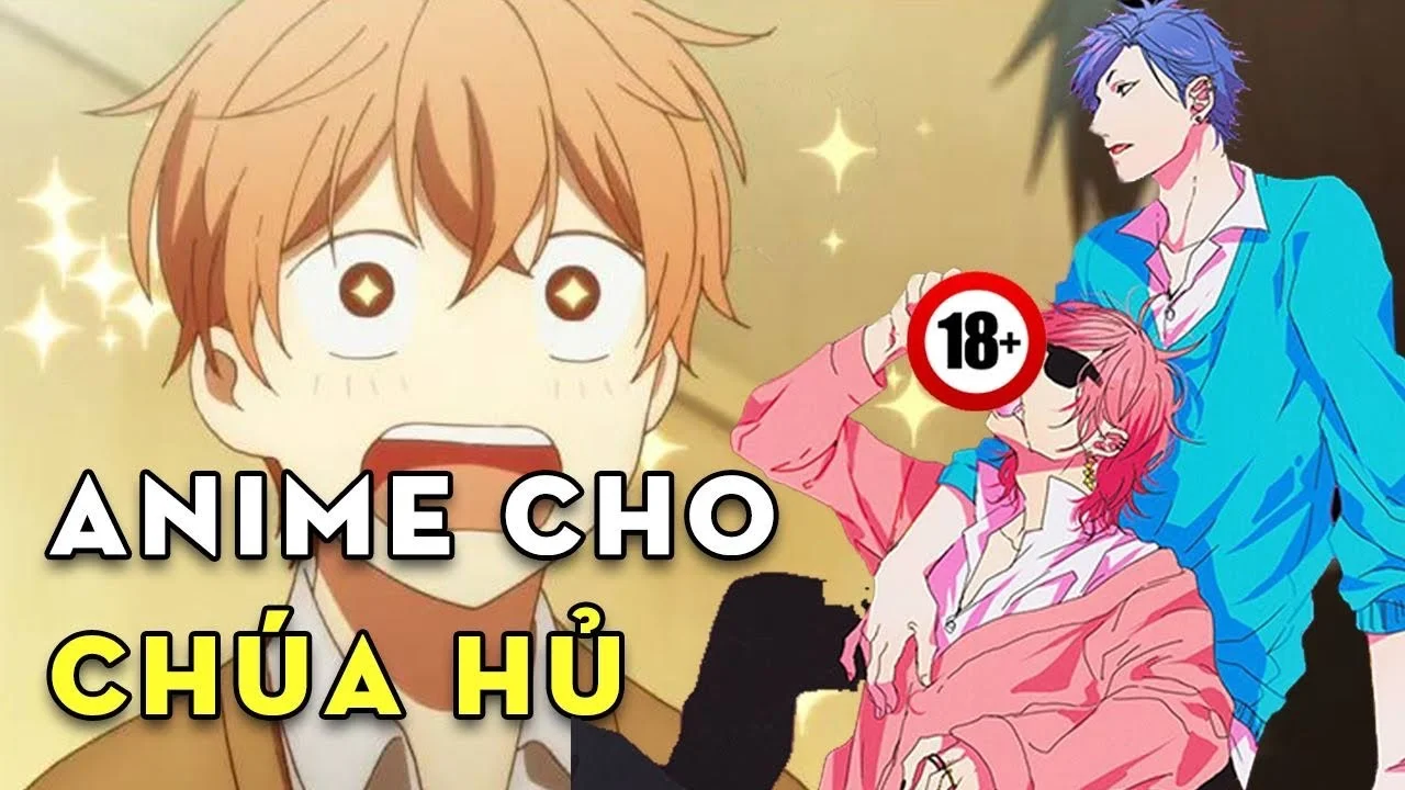 Ảnh anime đam mỹ hai chàng trai trẻ ngồi ôm nhau thân mật phong cách thực tế