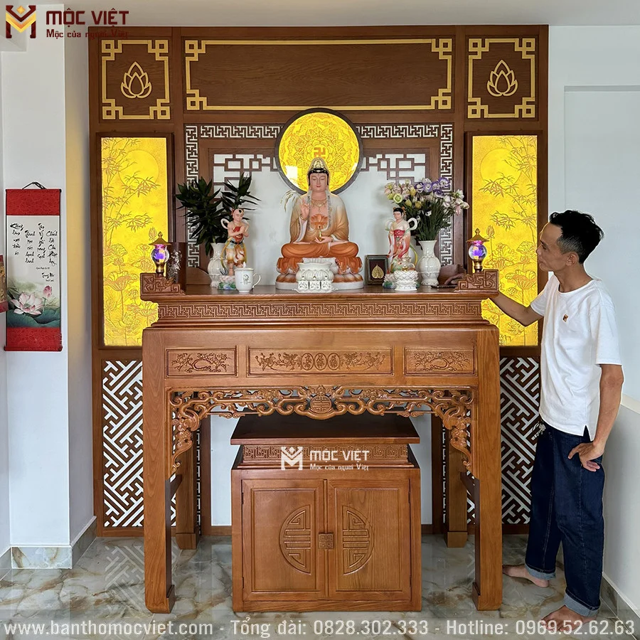 Bàn Thờ Phật Đẹp Hiện Đại Mẫu BT-2142 - Ban thờ Mộc Việt