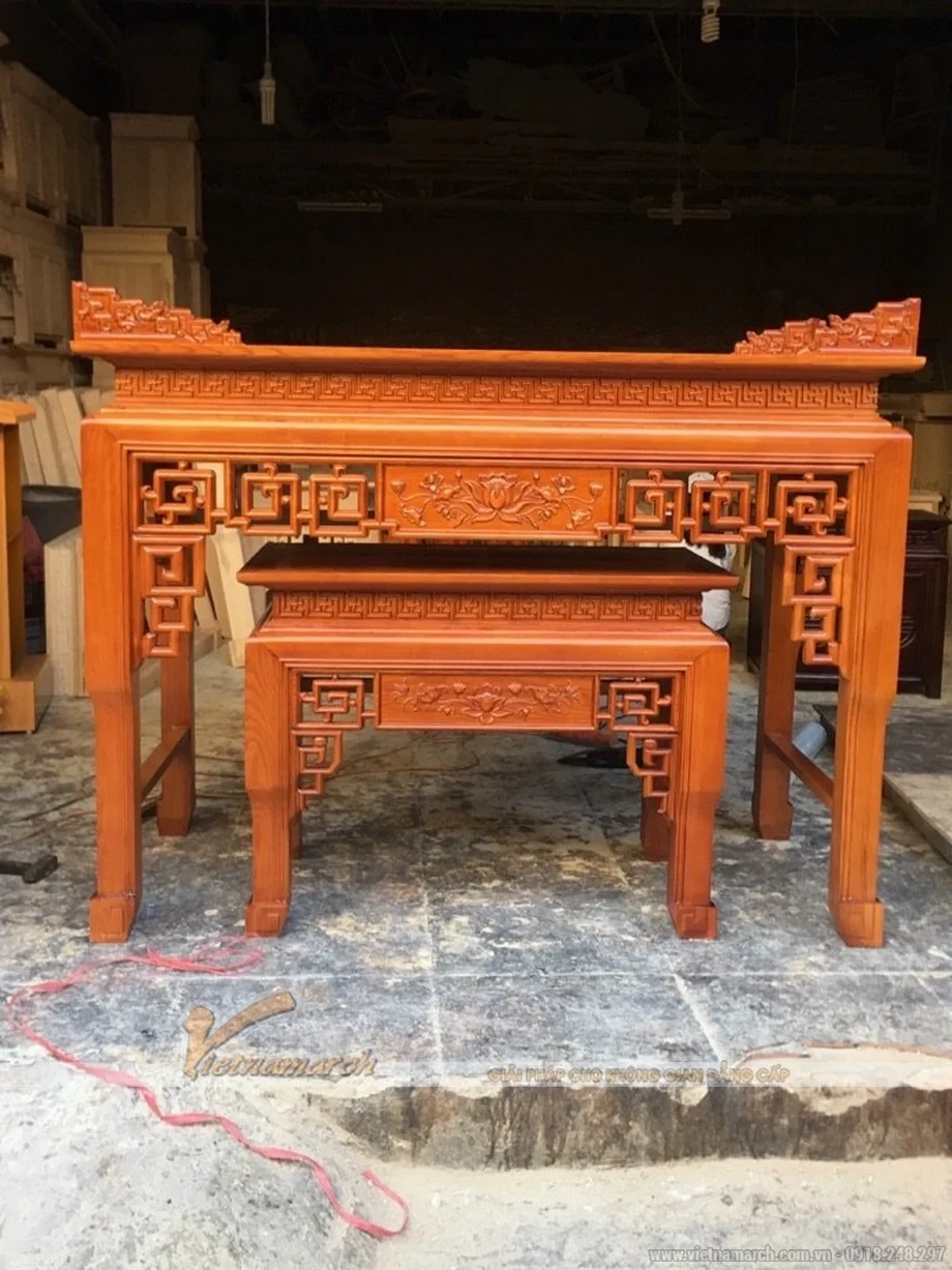 Nét đẹp sang trọng và tôn nghiêm của những mẫu bàn thờ chân quỳ