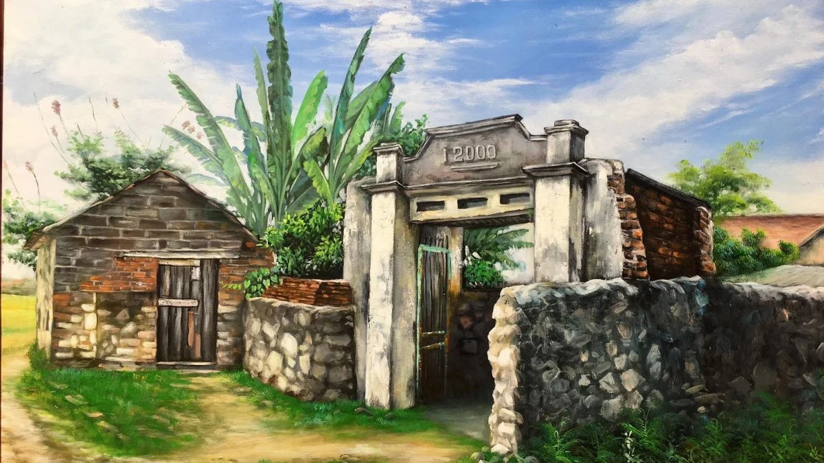 ảnh vẽ tranh quê hương
