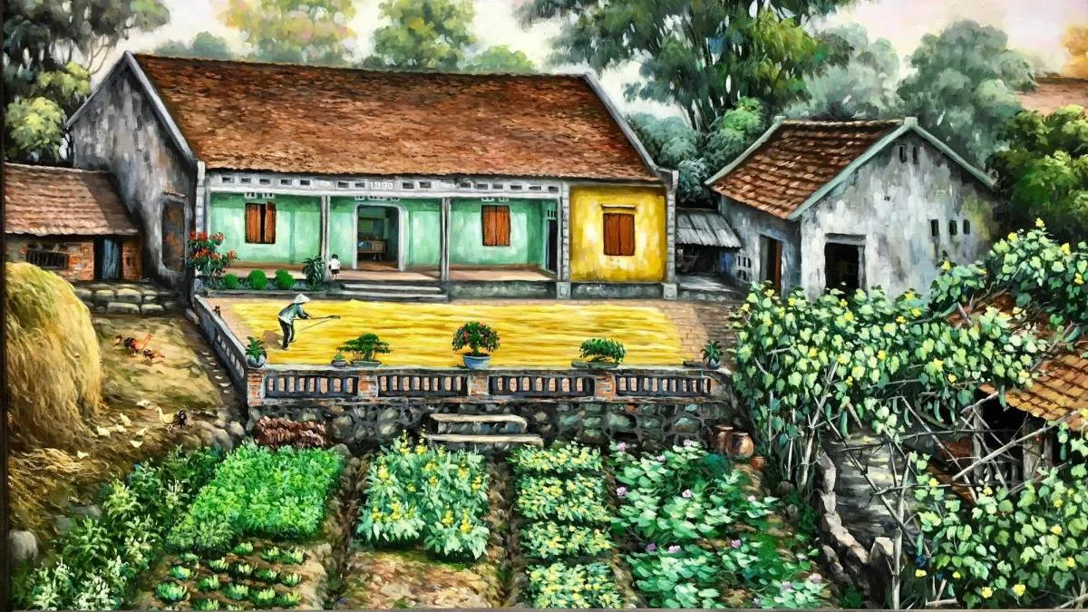 tải hình ảnh vẽ tranh quê hương