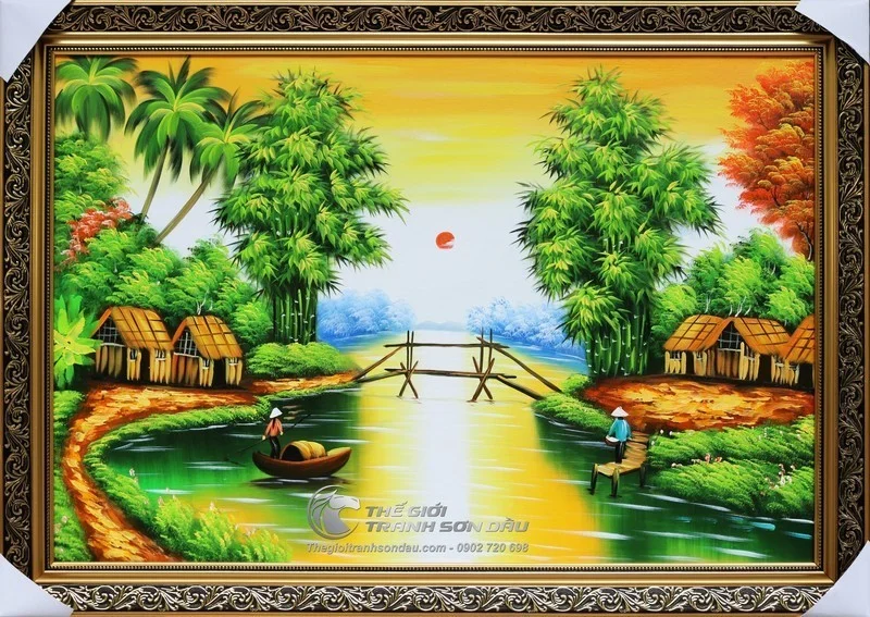 Tuyển tập 10 bức tranh vẽ cảnh quê hương đẹp nhất - Nội thất R.O.F