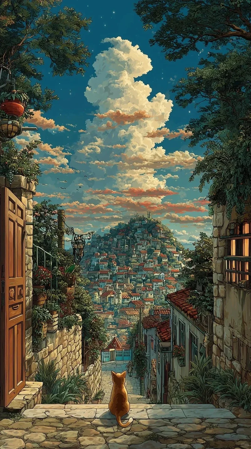 Chìm vào bầu trời 4K với ảnh nền anime phong cảnh 4k