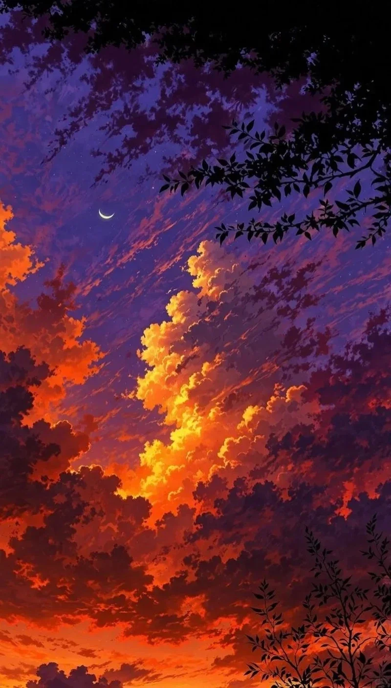 Ngắm bầu trời anime đầy màu sắc qua phong cảnh anime 4k