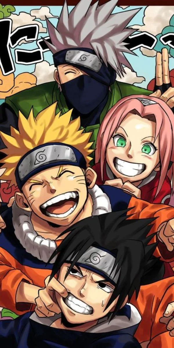 Hình nền anime 4k các nhân vật Naruto Kakashi Sakura Sasuke Team 7