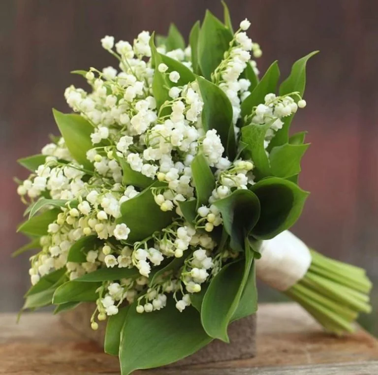 Bó hoa linh lan cưới kết tỉ mỉ sang trọng