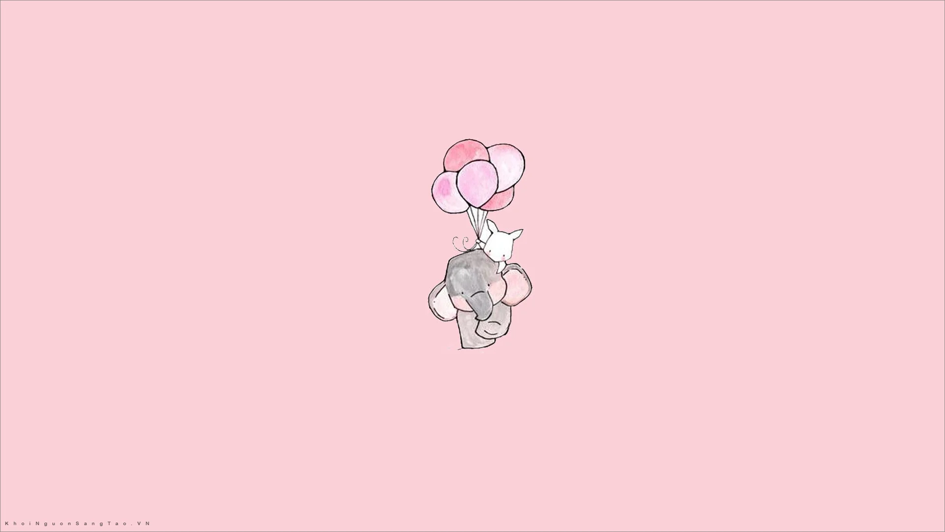 hình nền cute voi con bay