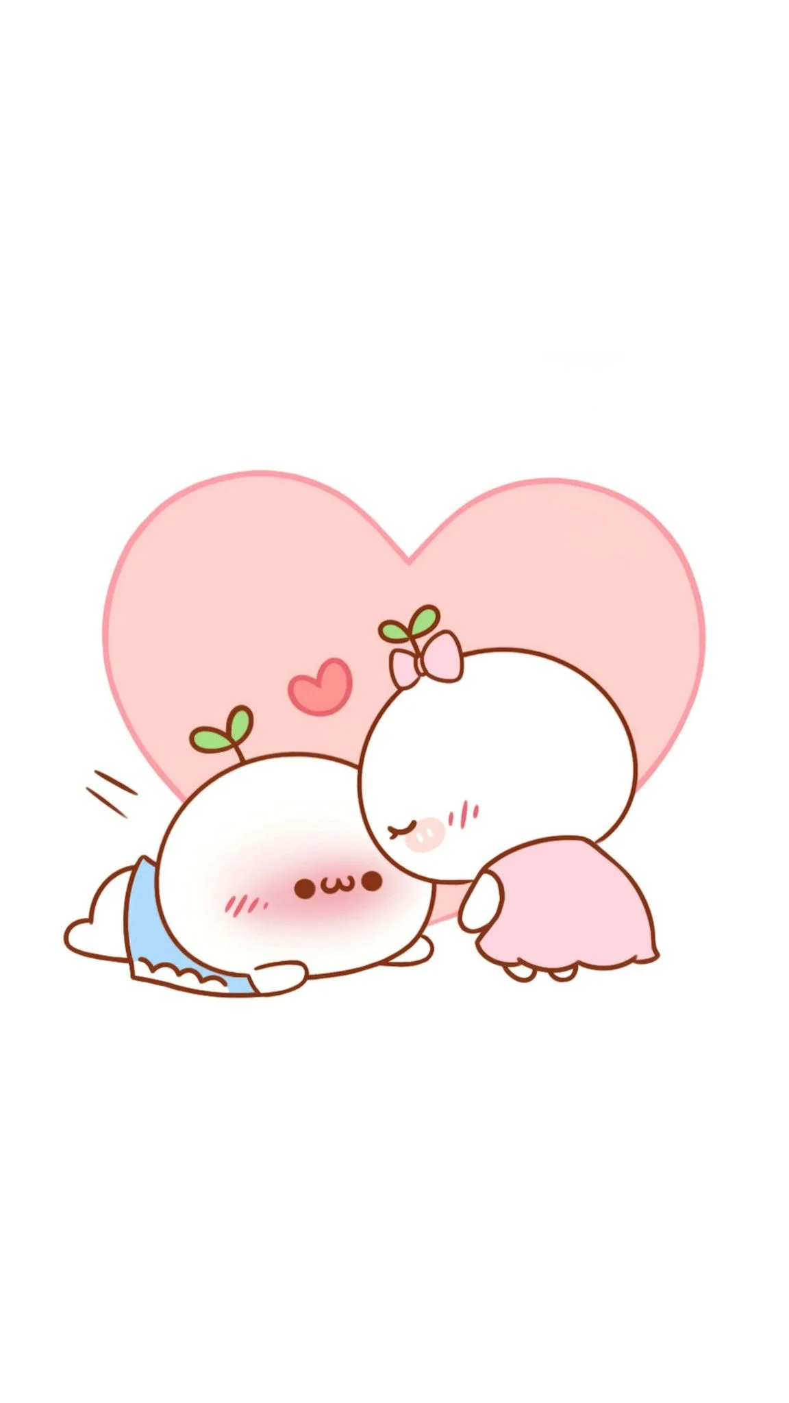 hình nền cute với hai nhân vật hoạt hình chibi đáng yêu