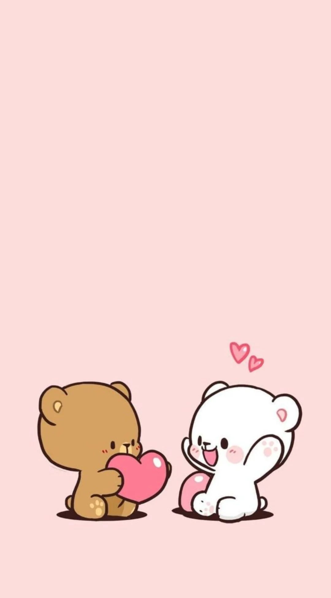 hình nền cute gấu nâu và gấu trắng