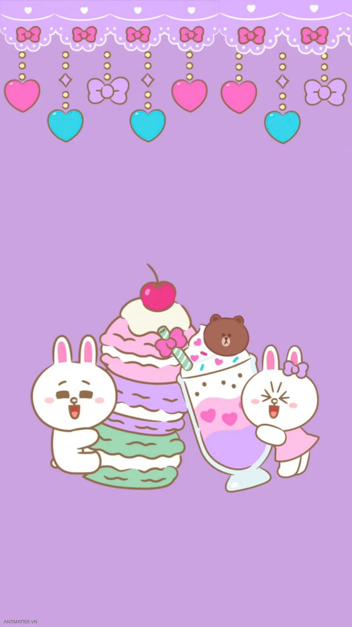 hình nền cute thỏ và bánh ngọt