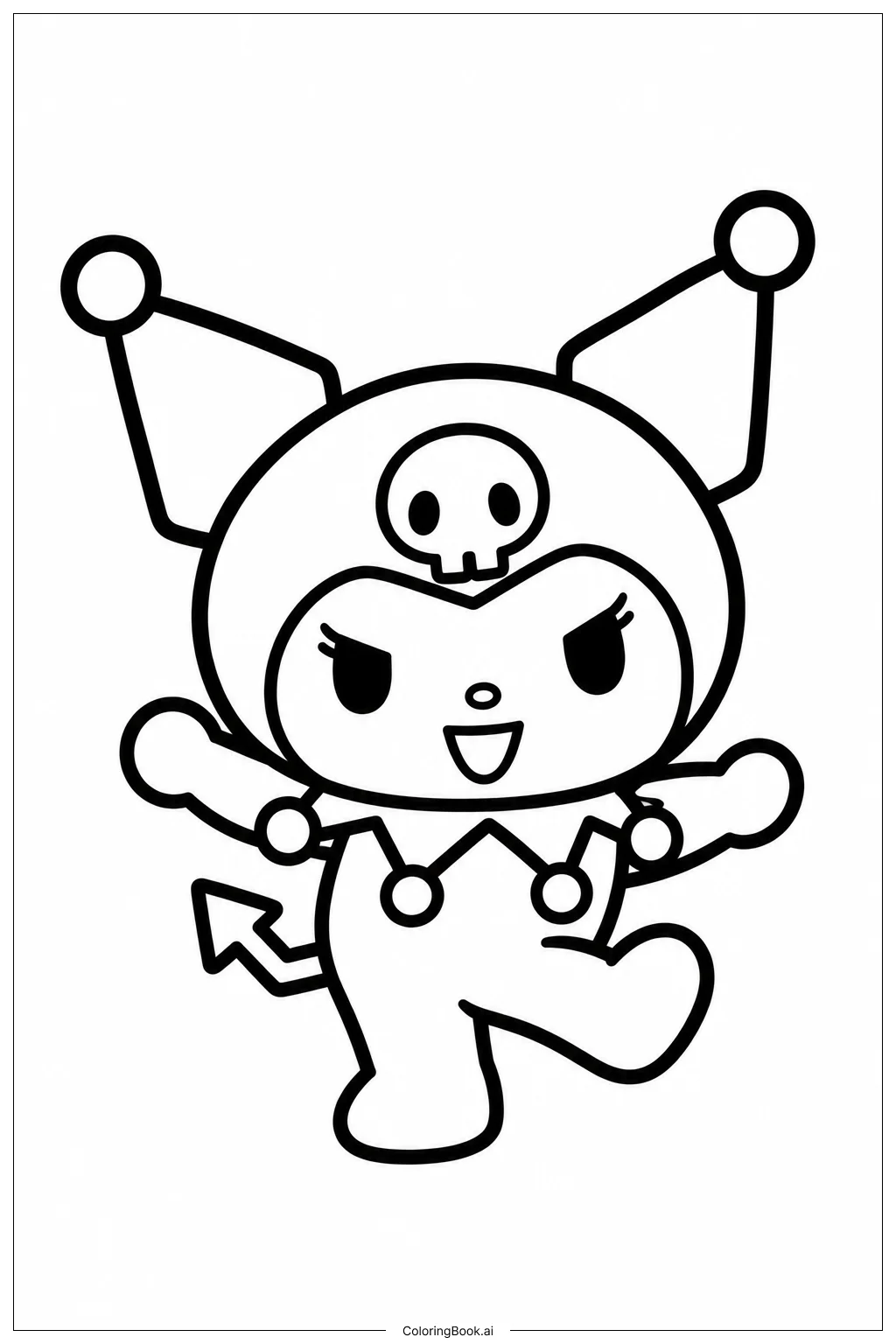 Trang tô màu Kuromi Nhảy Múa